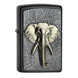 ZIPPO gray dusk Elephant Tri-Color Emblem Swarovski 2006551