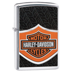 ZIPPO chrom polier Harley Davidson Logo Orange schwarz 60004741