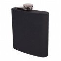 Taschenflasche/Flachmann Edelstahl Rubber schwarz 16oz
