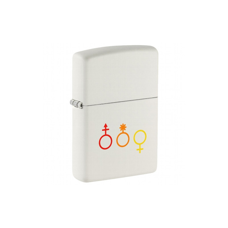 ZIPPO weiß matt LGBTQ+ beidseitig bedruckt 60006882