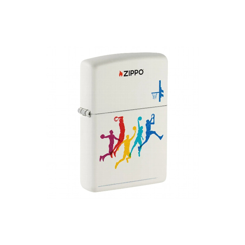 ZIPPO weiss matt Basketball Design 60007157