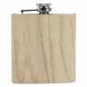 Taschenflasche/Flachmann Edelstahl/Holz hellbraun 6 oz 11,5x9x2 cm