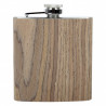 Taschenflasche/Flachmann Edelstahl/Holz dunkelbraun 6 oz 11,5x9x2 cm