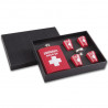 Taschenflasche/Flachmann Set ANGELO mit 4 Bechern und Trichter