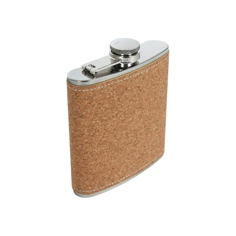 Taschenflasche/Flachmann Edelstahl Kork 6oz