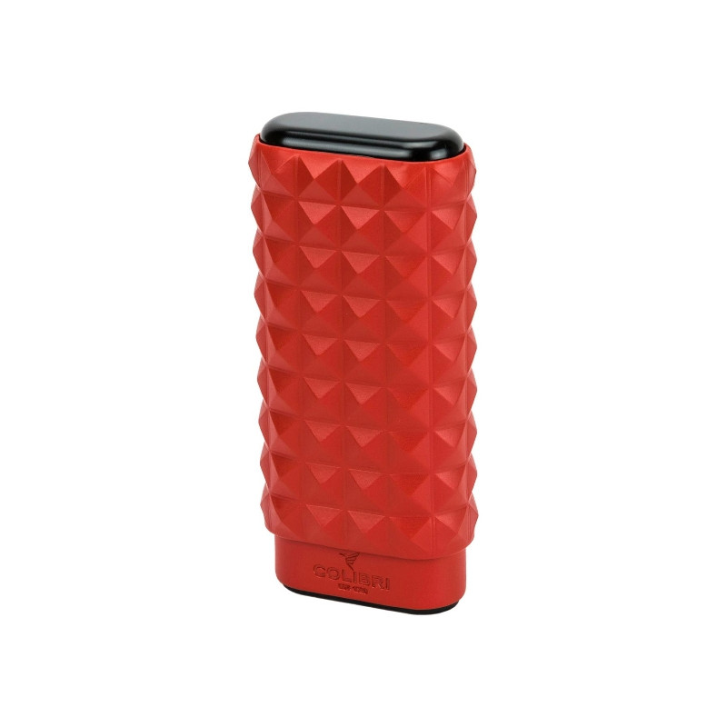 Cigarrenetui COLIBRI 3er Quasar rot schwarz 16cm Ø 2,5 cm